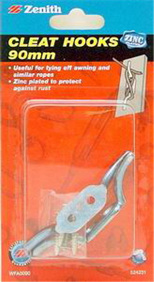 CLEAT HOOKS - 90mm - ZINC PLATED - 2 PACK – Blue Mountains Camping